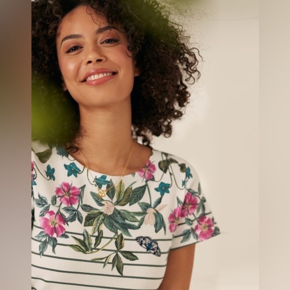 Joules Riviera Print Printed Jersey Short Sleeve Dress, Size 8 - Picture 4 of 14